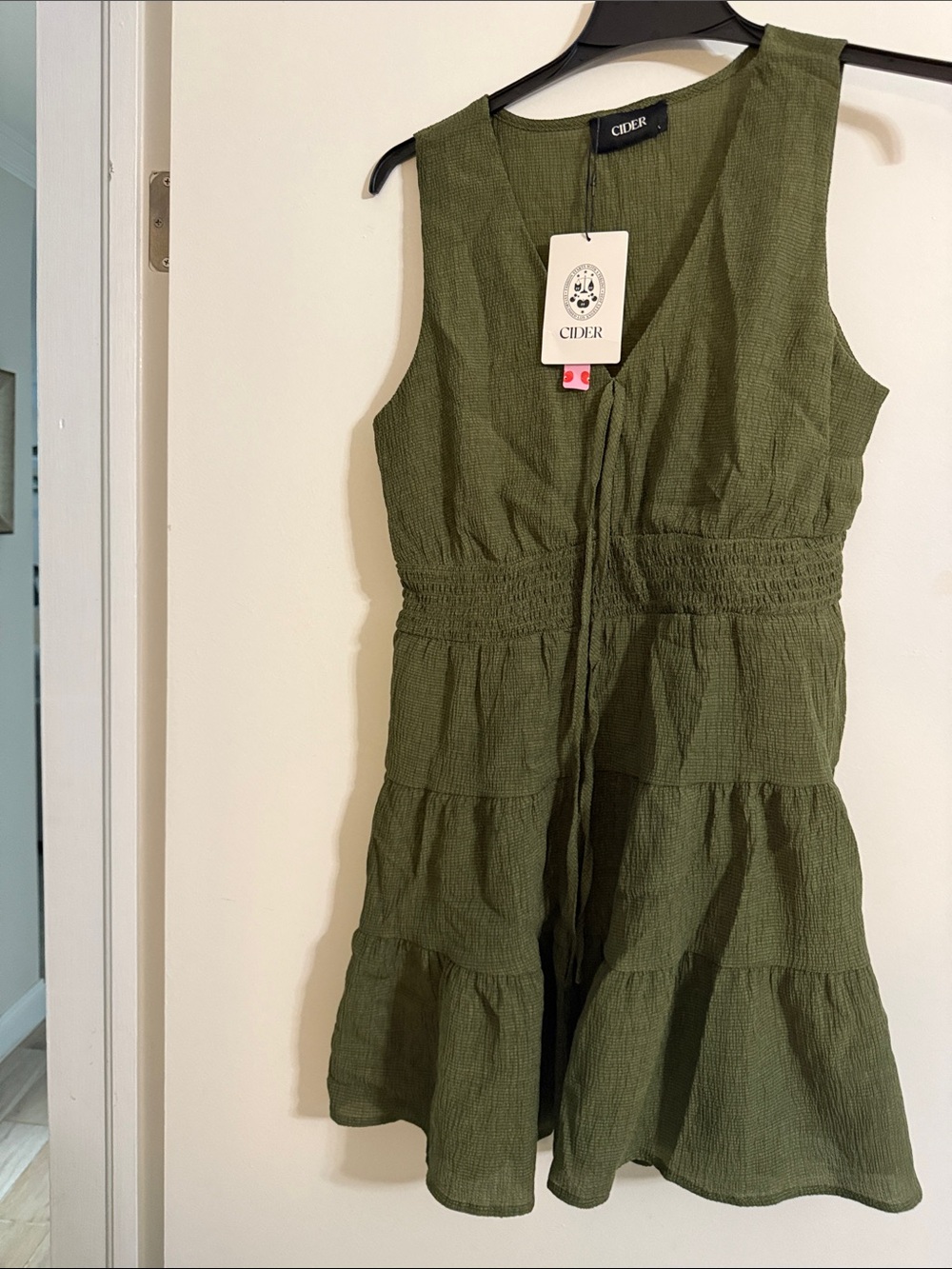 Cider women's Olive Green Tiered Dress